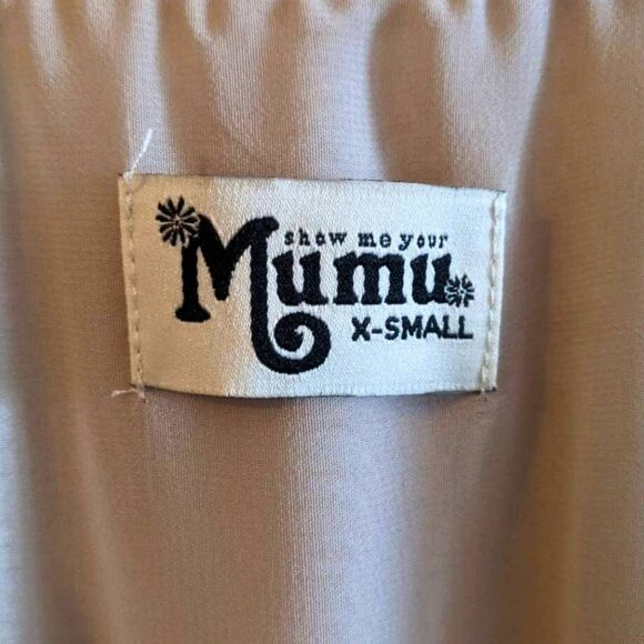 Show Me Your Mumu Audrey Maxi Dress Women's Size XS Tan Floral Boho Wedding Gown - Picture 4 of 14